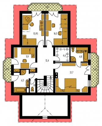 Mirror image | Floor plan of second floor - KLASSIK 128